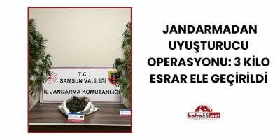 Terme’de Jandarmadan Uyuşturucu Operasyonu: 3 Kilo Esrar Ele Geçirildi