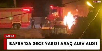 Bafra’da Gece Yarısı Araç Alev Aldı!