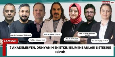Samsun'da 7 Akademisyen, Dünyanın En Etkili Bilim İnsanları Listesine Girdi!