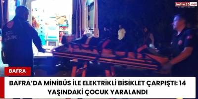 Bafra’da Minibüs ile Elektrikli Bisiklet Çarpıştı: 14 Yaşındaki Çocuk Yaralandı