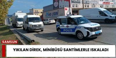Yıkılan Direk, Minibüsü Santimlerle Iskaladı