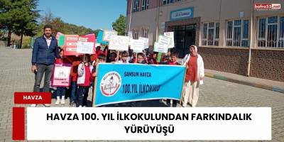Havza 100. Yıl İlkokulundan Farkındalık Yürüyüşü