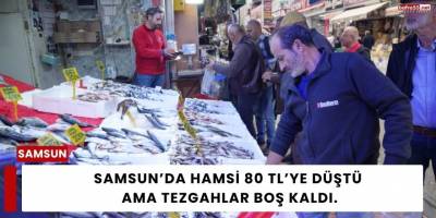 Samsun’da Hamsi 80 TL’ye Düştü Ama Tezgahlar Boş Kaldı.