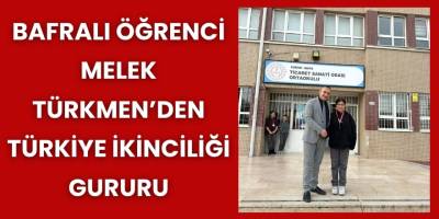 Bafralı Öğrenci Melek Türkmen’den Türkiye İkinciliği Gururu