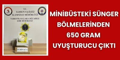 Minibüsteki Sünger Bölmelerinden  650 Gram  Uyuşturucu Çıktı