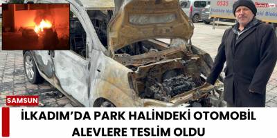 İlkadım’da Park Halindeki Otomobil Alevlere Teslim Oldu