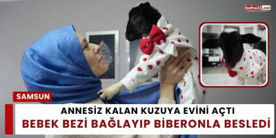 Annesiz Kalan Kuzuya Evini Açtı, Bebek Bezi Bağlayıp Biberonla Besledi