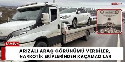 Arızalı Araç Görünümü Verdiler, Narkotik Ekiplerinden Kaçamadılar