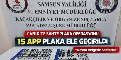 Canik’te Sahte Plaka Operasyonu: 15 Plaka Ele Geçirildi