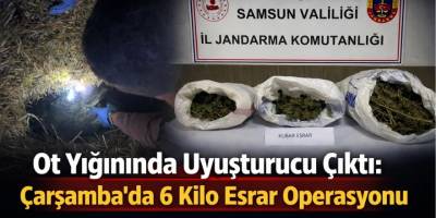 Ot Yığınında Uyuşturucu Çıktı: Çarşamba’da 6 Kilo Esrar Operasyonu