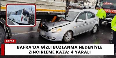 Bafra'da Gizli Buzlanma Nedeniyle Zincirleme Kaza: 4 Yaralı