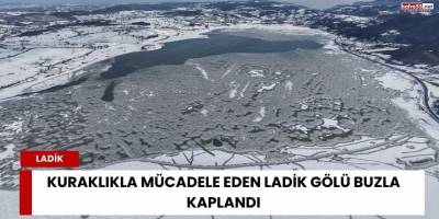 Kuraklıkla Mücadele Eden Ladik Gölü Buzla Kaplandı