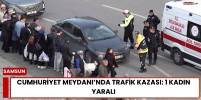 Cumhuriyet Meydanı’nda Trafik Kazası: 1 Kadın Yaralı