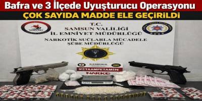 Bafra ve 3 İlçede Uyuşturucu Operasyonu Çok Sayıda Madde Ele Geçirildi