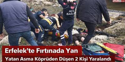 Erfelek’te Fırtınada Yan Yatan Asma Köprüden Düşen 2 Kişi Yaralandı