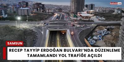 Recep Tayyip Erdoğan Bulvarı’nda düzenleme tamamlandı yol trafiğe açıldı