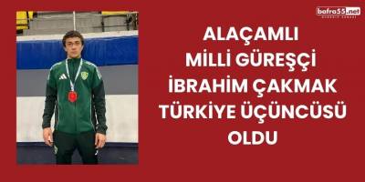 Alaçamlı Milli Güreşçi İbrahim Çakmak Türkiye Üçüncüsü Oldu