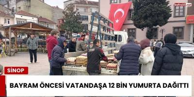 Bayram Öncesi Vatandaşa 12 Bin Yumurta Dağıttı