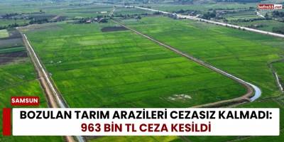 Samsun'da Bozulan Tarım Arazileri Cezasız Kalmadı: 963 Bin TL Ceza Kesildi