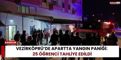 Vezirköprü’de Apartta Yangın Paniği: 25 Öğrenci Tahliye Edildi