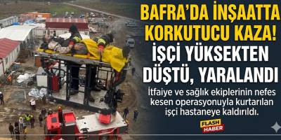 Bafra’da İnşaatta Düşen İşçi Yaralandı