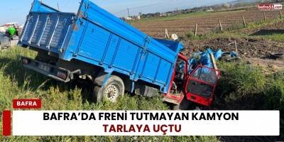 Bafra’da Freni Tutmayan Kamyon Tarlaya Uçtu