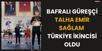 Bafralı güreşçi Talha Emir Sağlam Türkiye ikincisi oldu