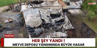 Her Şey Yandı:  Meyve Deposu Yangınında Büyük Hasar