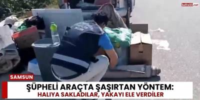 Şüpheli Araçta Şaşırtan Yöntem: Halıya Sakladılar, Yakayı Ele Verdiler
