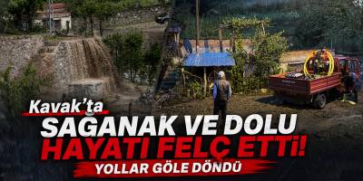 Kavak’ta Sağanak ve Dolu Hayatı Felç Etti! Yollar Göle Döndü