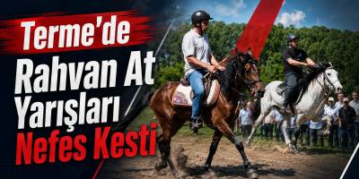 Terme’de Rahvan At Yarışları Nefes Kesti