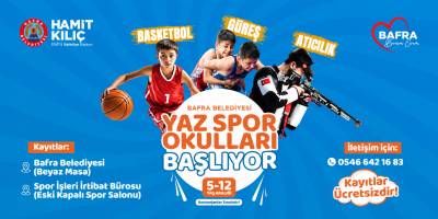 Bafra’da Ücretsiz Yaz Spor Okulları İçin Kayıtlar Başladı