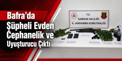 Bafra’da Şüpheli Evden Cephanelik ve Uyuşturucu Çıktı
