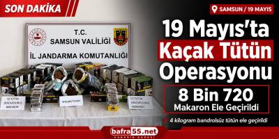 Samsun'da Jandarmadan Kaçak Tütün Operasyonu