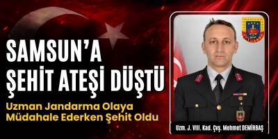 Samsun’a Şehit Ateşi Düştü: Uzman Jandarma Olaya Müdahale Ederken Şehit Oldu
