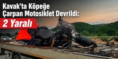 Kavak’ta Köpeğe Çarpan Motosiklet Devrildi: 2 Yaralı