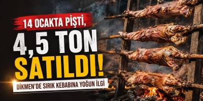 14 Ocakta Pişti, 4,5 Ton Satıldı! Dikmen’de Sırık Kebabına Yoğun İlgi