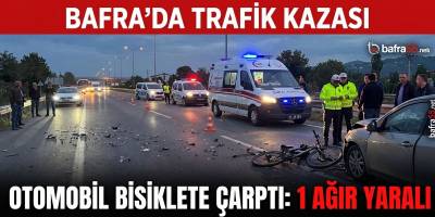 Bafra'da otomobilin çarptığı bisiklet sürücüsü ağır yaralandı