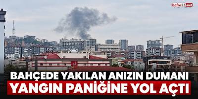 Bahçede Yakılan Anızın Dumanı Yangın Paniğine Yol Açtı