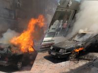 SAMSUNDA ARAÇ SEYİR HALİNDE YANDI