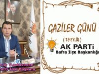 AK Parti Bafra İlçe Başkanı Yurduseven Gaziler Günü Mesajı