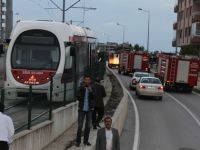 TRAMVAYDAKİ YANGIN KORKUTTU