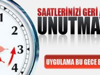 Saatlerinizi geri almayı unutmayın