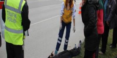 SAMSUNDA MOTOSİKLET KAZASI: 1 YARALI