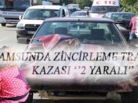 SAMSUN'DA ZİNCİRLEME TRAFİK KAZASI: 2 YARALI