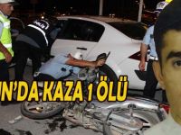 MOTOSİKLET POLİS ARACINA ÇARPTI: 1 ÖLÜ, 3 YARALI