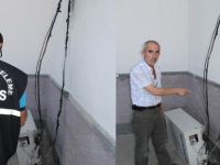 CAMİ DERNEĞİNDEKİ KLİMANIN KABLOSUNU YAKTILAR