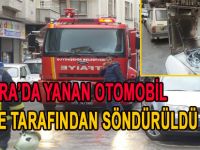 BAFRA'DA OTOMOBİL YANDI