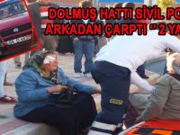 BAFRA'DA DOLMUŞ HATTI POLİS ARABASINA ARKADAN ÇARPTI 2:YARALI