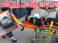 BAFRA'DA OTOMOBİL MOTOSİKLETE ÇARPTI 1: YARALI